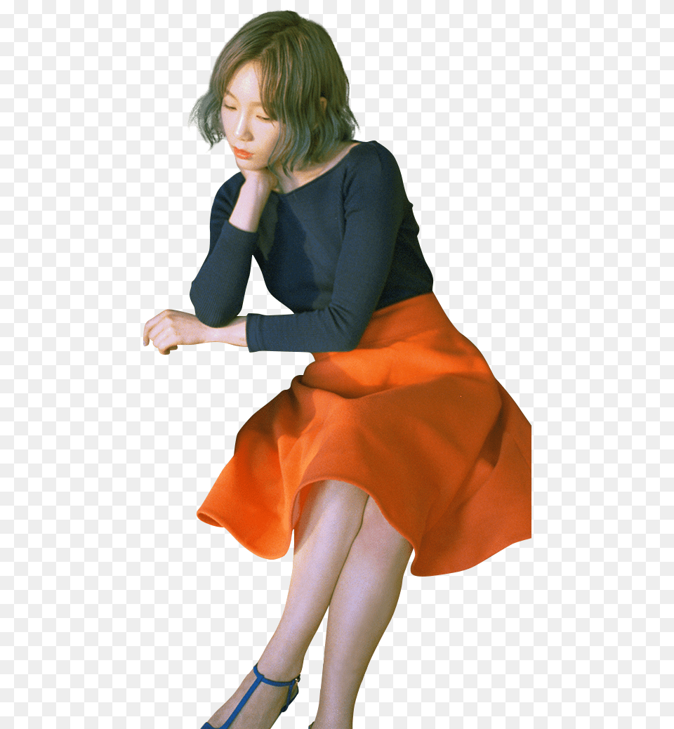 Taeyeon Taeyeon My Voice Taeyeon 2017 My Voice Teyon Taeyeon Sit, Adult, Skirt, Person, Woman Free Png