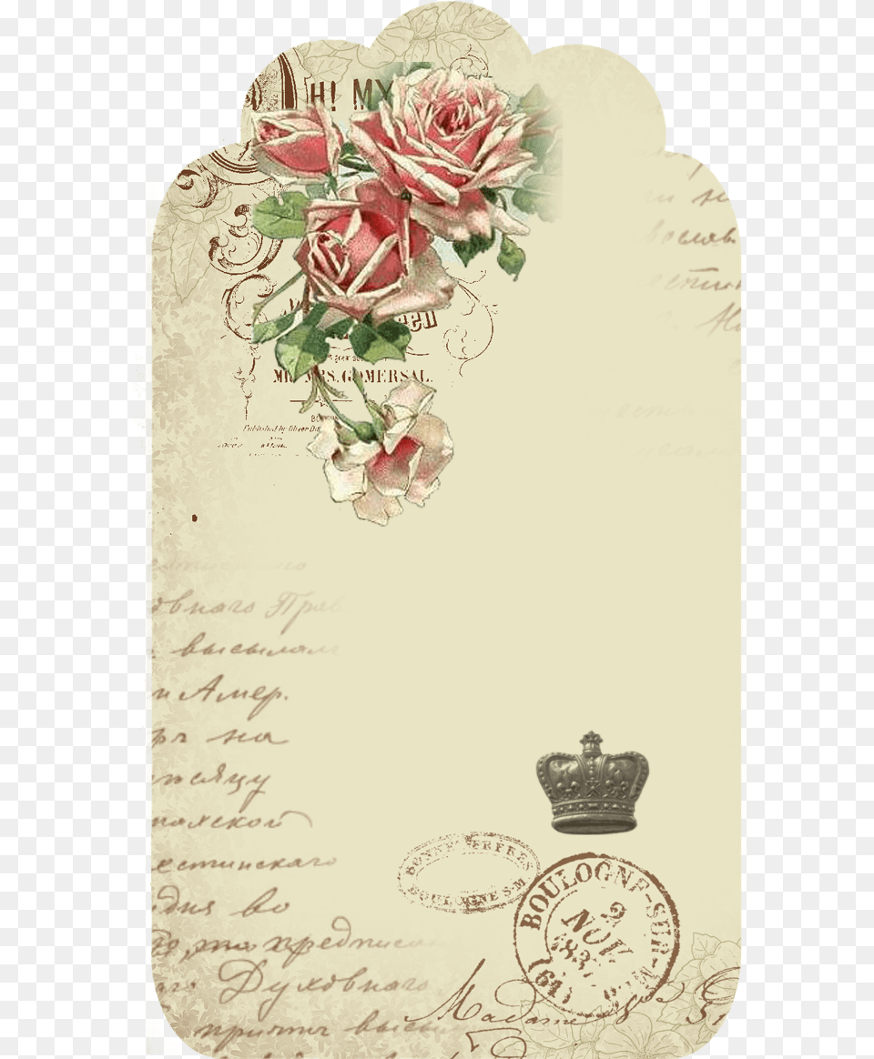 Tag Floral Vintage, Flower, Plant, Rose, Envelope Free Png Download