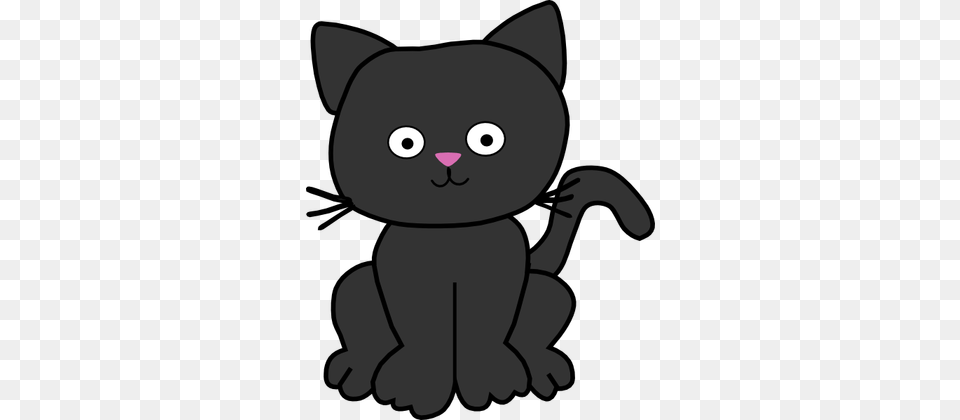 Tag For Cute Cat Cartoon Pictures Black Cat Clipart Cute, Animal, Mammal, Pet, Kangaroo Free Png Download