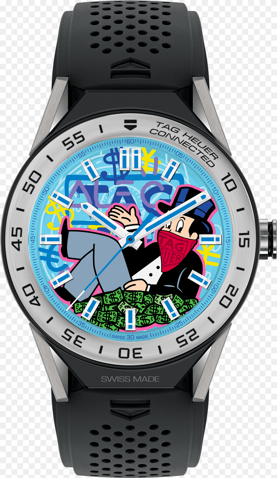 Tag Heuer Connected Modular Alec Monopoly Tag Heuer Watch, Arm, Body Part, Person, Wristwatch Free Png