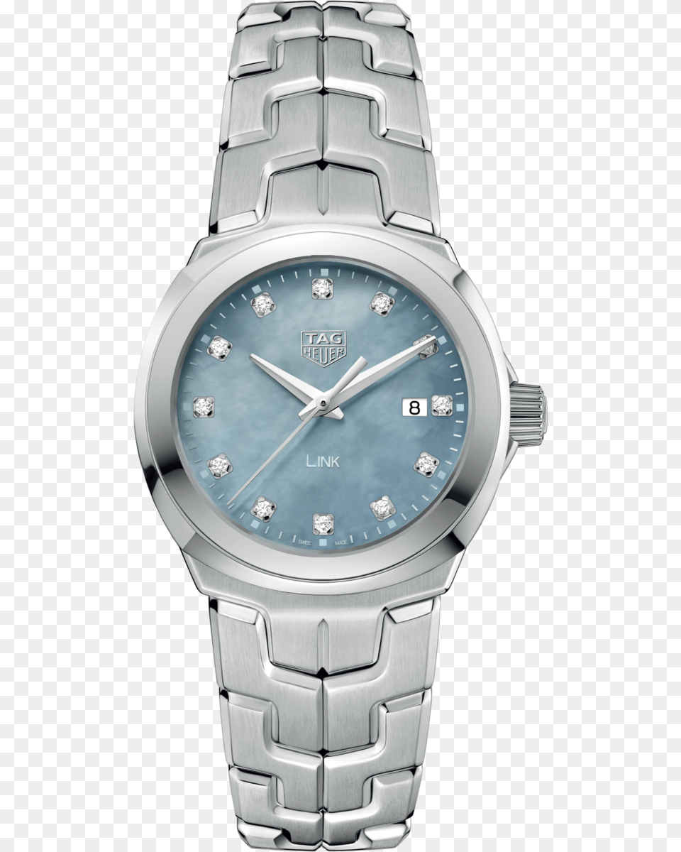 Tag Heuer Link Lady Blue Mother Of Pearl Diamond Set, Arm, Body Part, Person, Wristwatch Free Transparent Png
