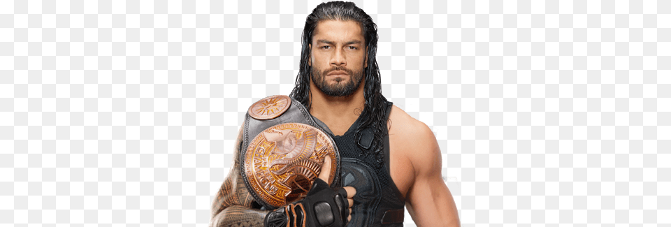Tag Team Champion Roman Reigns With Wwe Tag Team Championship, Adult, Male, Man, Person Free Transparent Png