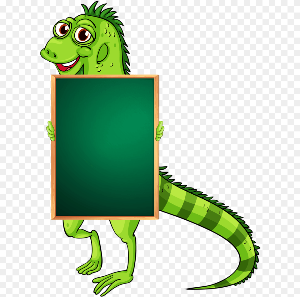 Tag Toppers Children Clipart Quiet Books Clip Art Common Iguanas, Green, Blackboard, Animal, Iguana Free Png Download