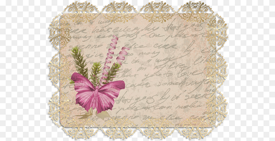 Tag Vintage Label Butterfly Floral Old Antique Vintage Label Transparent, Flower, Plant, Envelope, Mail Png