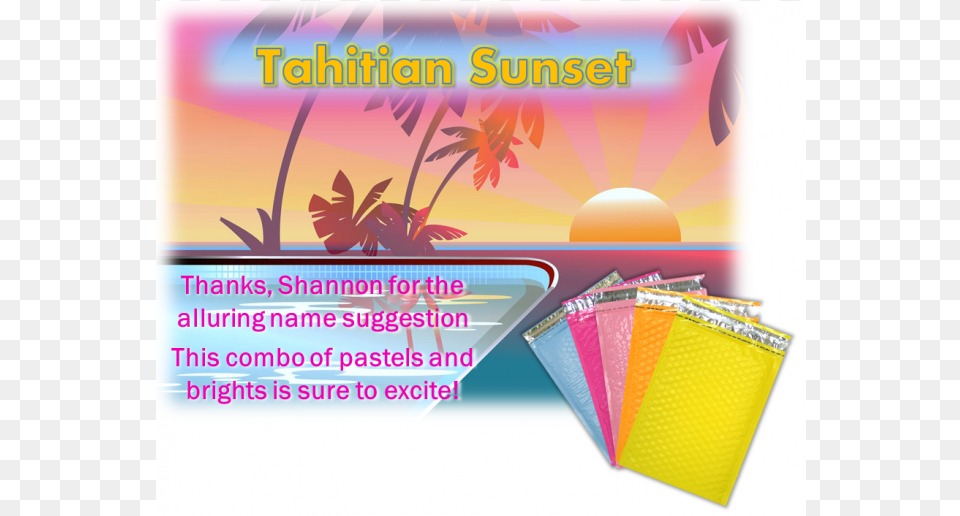 Tahitian Sunset Mixed Color Bubble Mailers Banner, Advertisement, Poster, File Png