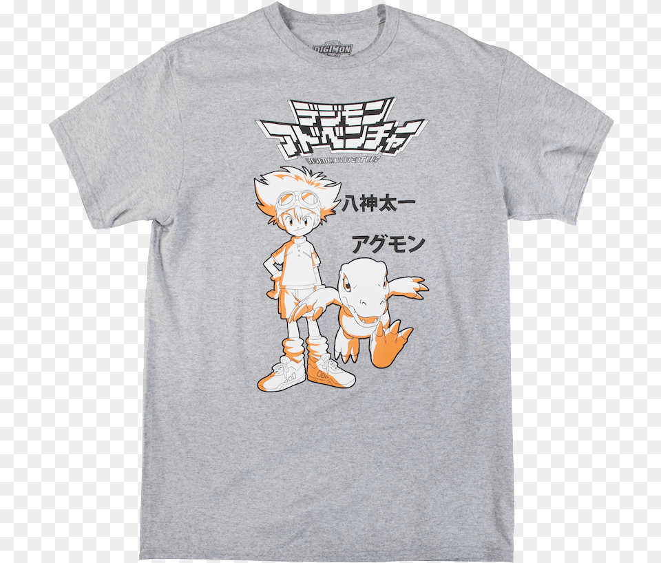 Tai And Agumon T Shirt Ripndip Falling For Nermal Tee Baby Blue, Clothing, T-shirt, Person, Face Free Transparent Png