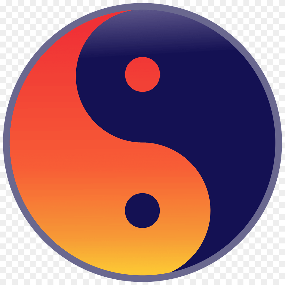 Taijitu Red Gradient Clipart, Symbol, Text, Number, Disk Png