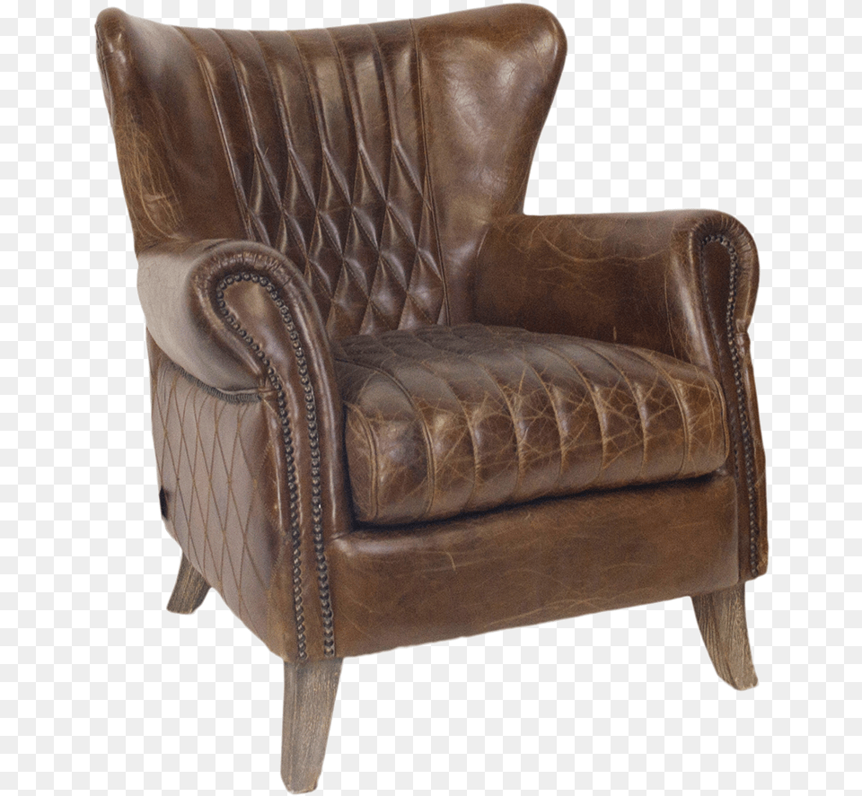 Tailor Brown Leather Chair, Armchair, Furniture Free Png
