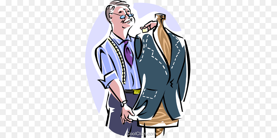 Tailor Measuring Suit Royalty Vector Clip Art Illustration, Accessories, Formal Wear, Tie, Clothing Free Png Download