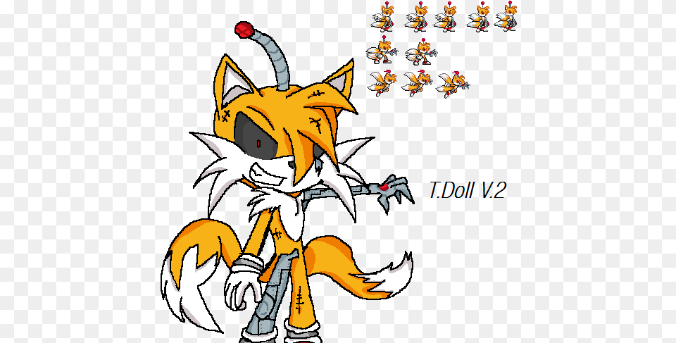 Tails Doll Sprite Sheet, Book, Comics, Publication, Baby Png