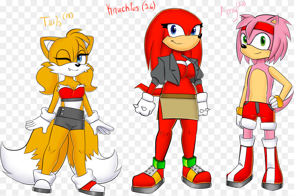 Tails Knuckles And Amy Genderbends Knuckles And Tails, Book, Publication, Comics, Baby Free Transparent Png
