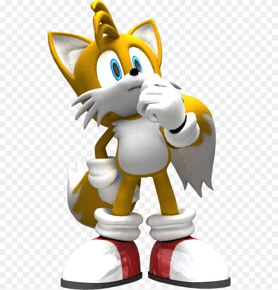 Tails The Thinker By Foxtrax D59ffys Miles Tails Prower 3d Model, Clothing, Glove, Figurine Free Png