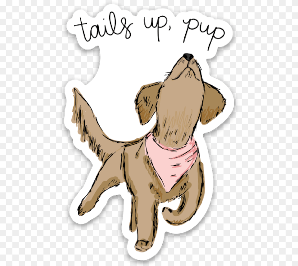 Tails Up Pup Logo Sticker U2014 Tails Up Pup Logo, Baby, Person, Accessories, Head Free Png Download