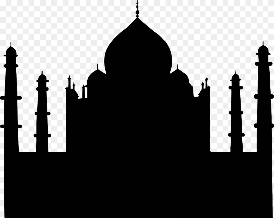 Taj Mahal Clipart, Architecture, Building, Dome, Silhouette Free Png