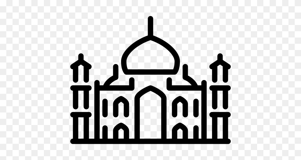 Taj Mahal Icon, Gray Png
