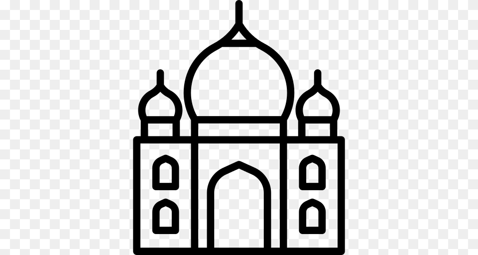 Taj Mahal Icon, Gray Png