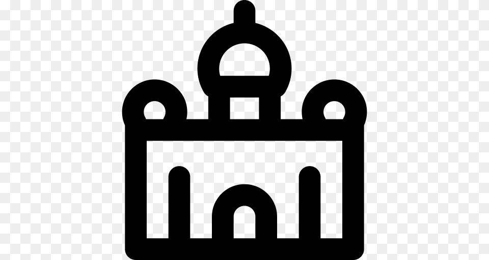 Taj Mahal Icon, Gray Png