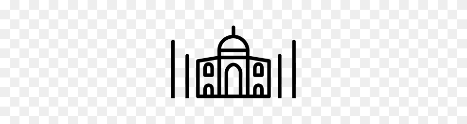 Taj Mahal Icon Line Iconset Iconsmind, Gray Free Png Download