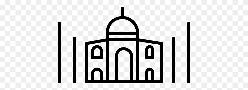 Taj Mahal Icon With And Vector Format For Unlimited, Gray Free Png