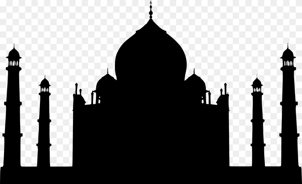 Taj Mahal Silhouette Mughal India Agra Indian Taj Mahal Silhouette, Gray Free Png Download