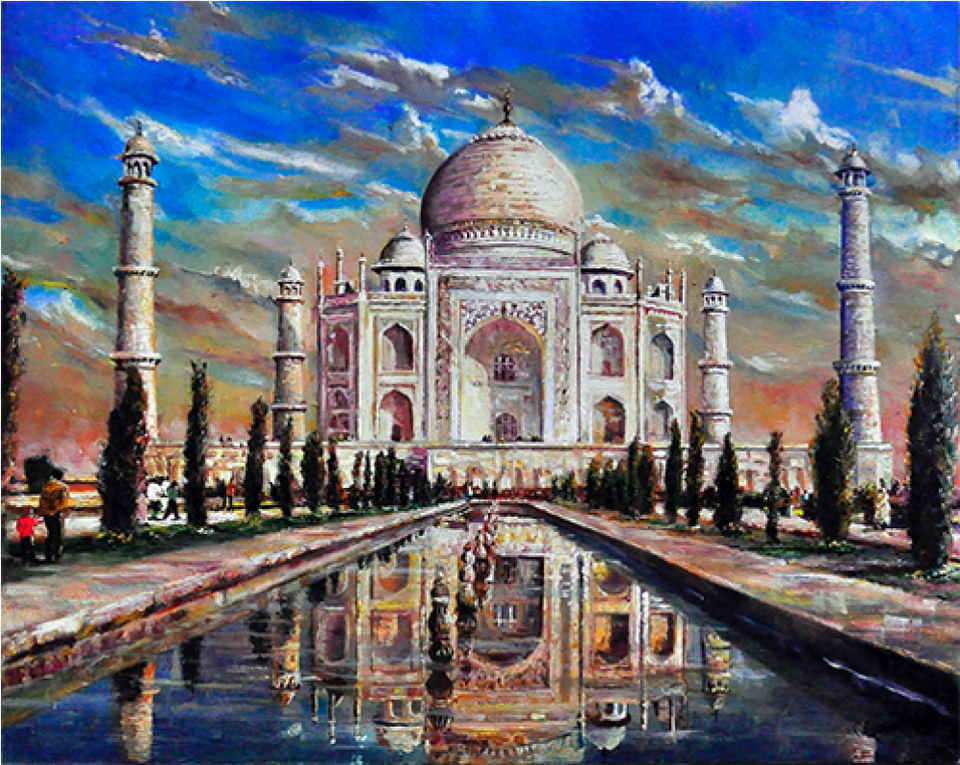 Taj Mahal Taj Mahal Paintings Acrylic, Arch, Architecture, Person, Gothic Arch Free Transparent Png