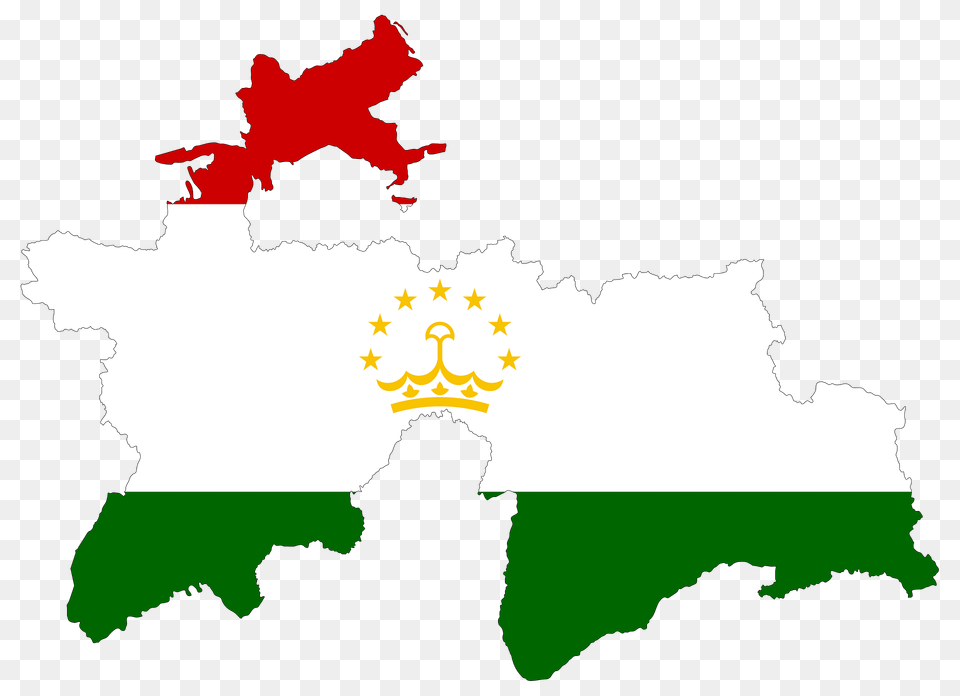 Tajikistan Map Flag With Stroke Clipart, Chart, Leaf, Plant, Plot Free Png