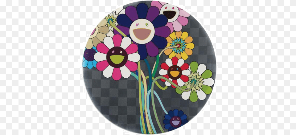 Takashi Murakami Purple Flowers In A Bouquet Murakami Takashi, Art, Graphics, Pattern, Floral Design Png