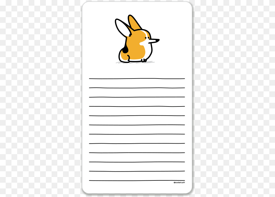 Take A Note With This Cute Corgi Lined Notepad Notepad, Page, Text Png