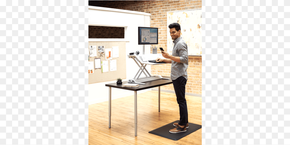 Take A Stand Against Sitting Lotus Dx Sit Stand Workstation, Table, Desk, Furniture, Standing Desk Free Png