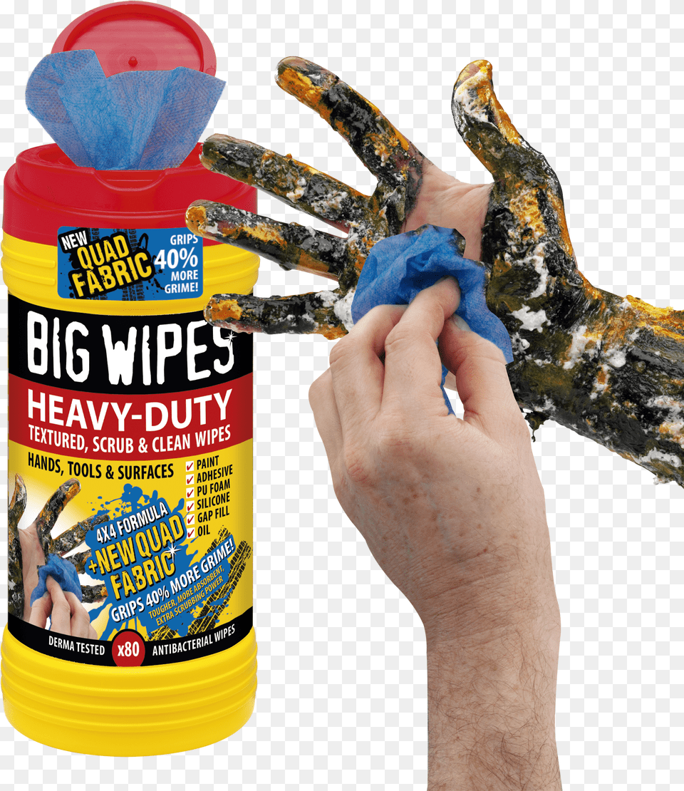 Take Abrasive Action With The All New Big Wipes Wipe, Body Part, Finger, Hand, Person Png Image