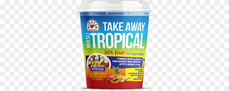 Take Away Tropical Muesli Vitalia Tropical Msli Take Away, Dessert, Food, Yogurt, Fruit Free Png