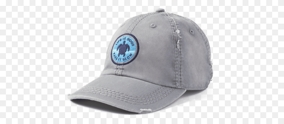 Take It Slow Turtle Sunwashed Chill Cap Life Is Good Take It Slow Cap, Baseball Cap, Clothing, Hat Png Image