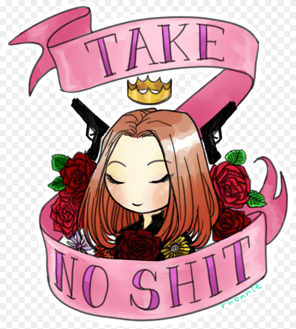 Take No Shit Black Widow, Birthday Cake, Person, Food, Publication Png Image