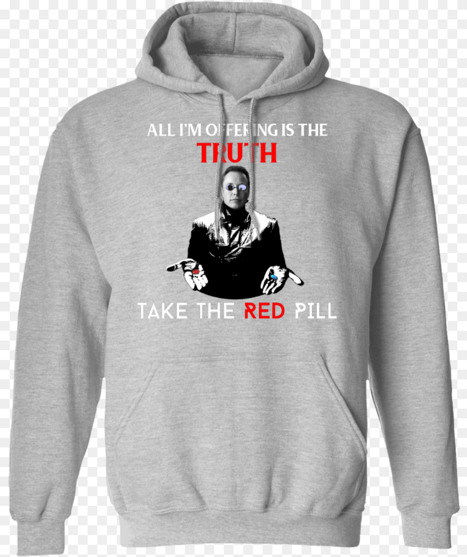 Take The Red Pill Elon Musk Funny Pullover Hoodie Hoodie Hallmark Christmas Sweatshirt, Clothing, Knitwear, Sweater, Hood Free Png