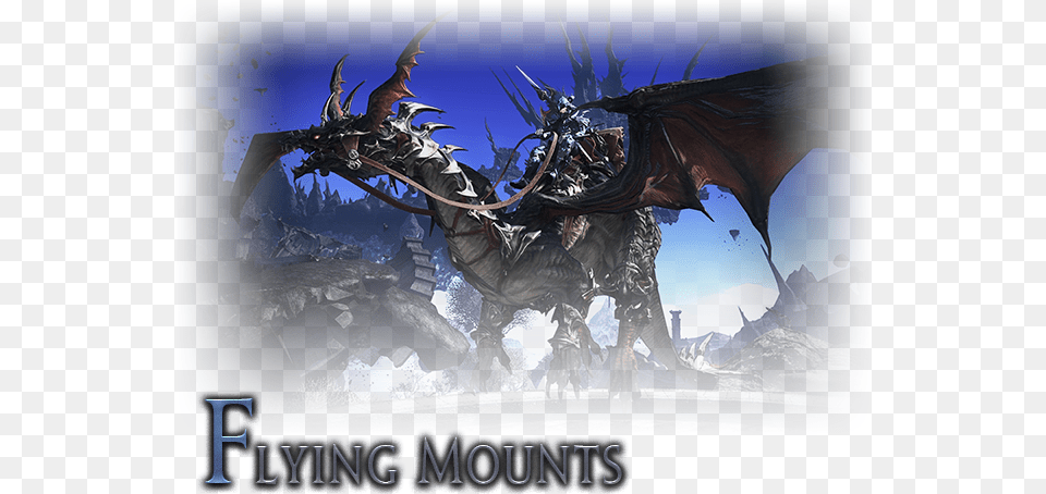 Take To The Skies Of Ishgard Astride A Flying Mount Final Fantasy Xiv Heavensward Ps3 Game, Dragon, Adult, Male, Man Free Png Download