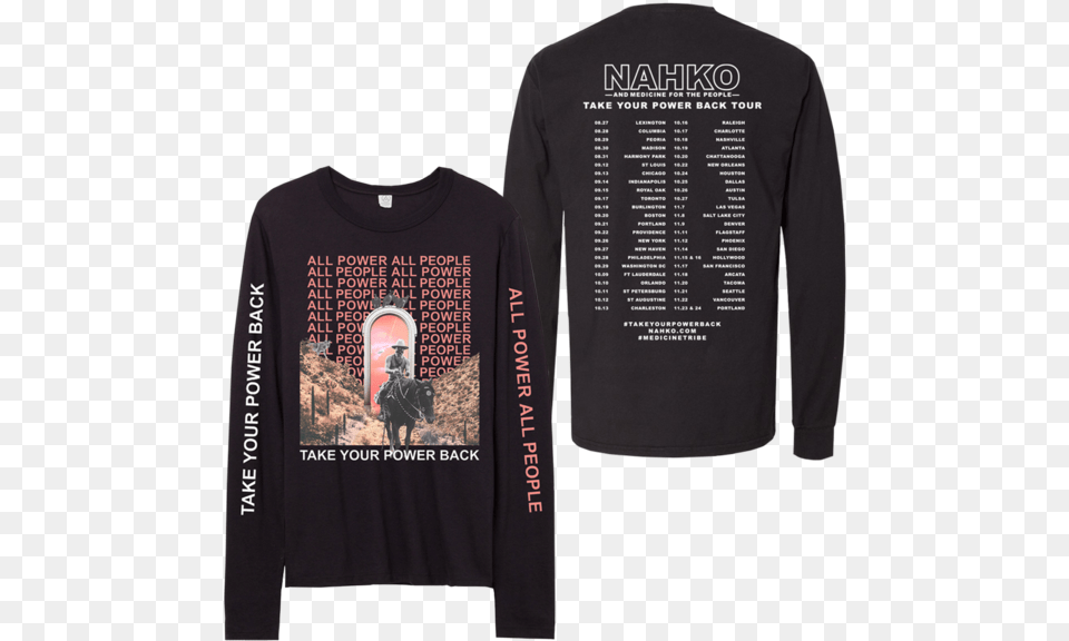 Take Your Power Back Tour T Shirt Long Sleeved T Shirt, Clothing, Long Sleeve, Sleeve, T-shirt Png Image