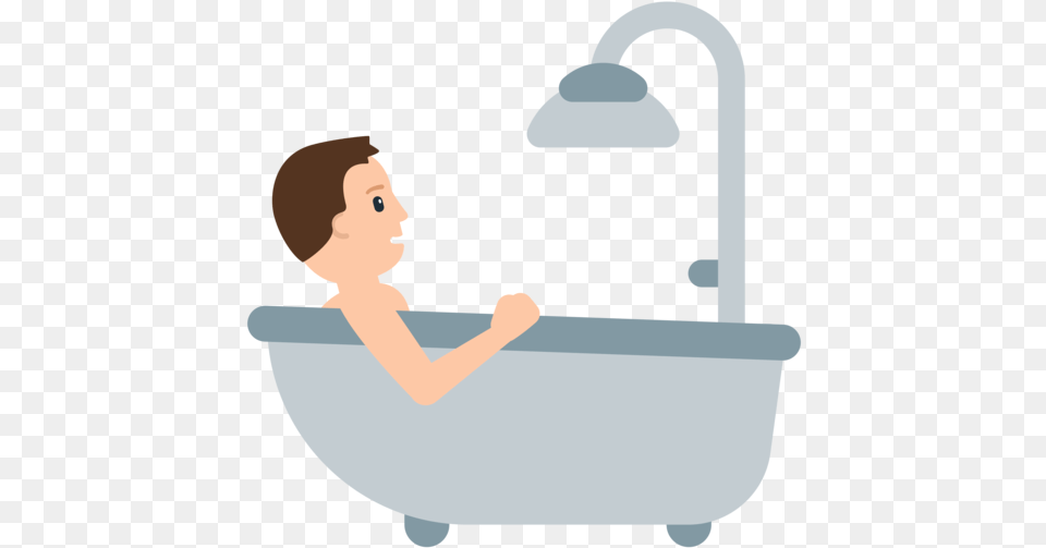 Taking A Bath 2 Image Emoji, Bathing, Bathtub, Person, Tub Free Transparent Png