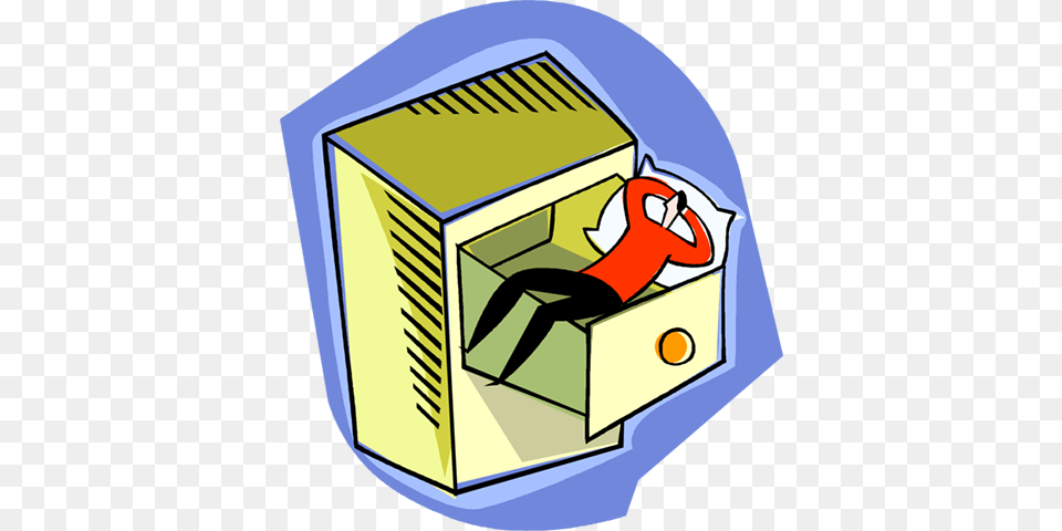 Taking A Nap In A Drawer Royalty Vector Clip Art Illustration, Box, Computer Hardware, Electronics, Hardware Png