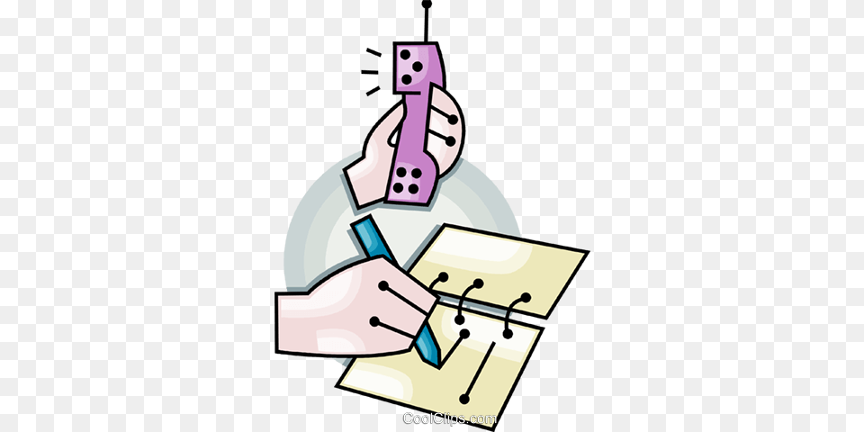 Taking A Phone Message Royalty Free Vector Clip Art Illustration Png Image