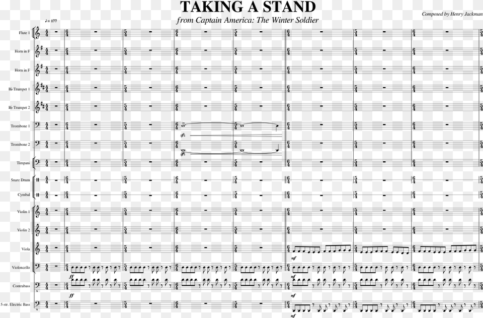 Taking A Stand Sheet Music Composed By Composed By Captain America Taking A Stand Sheet Music, Gray Png Image