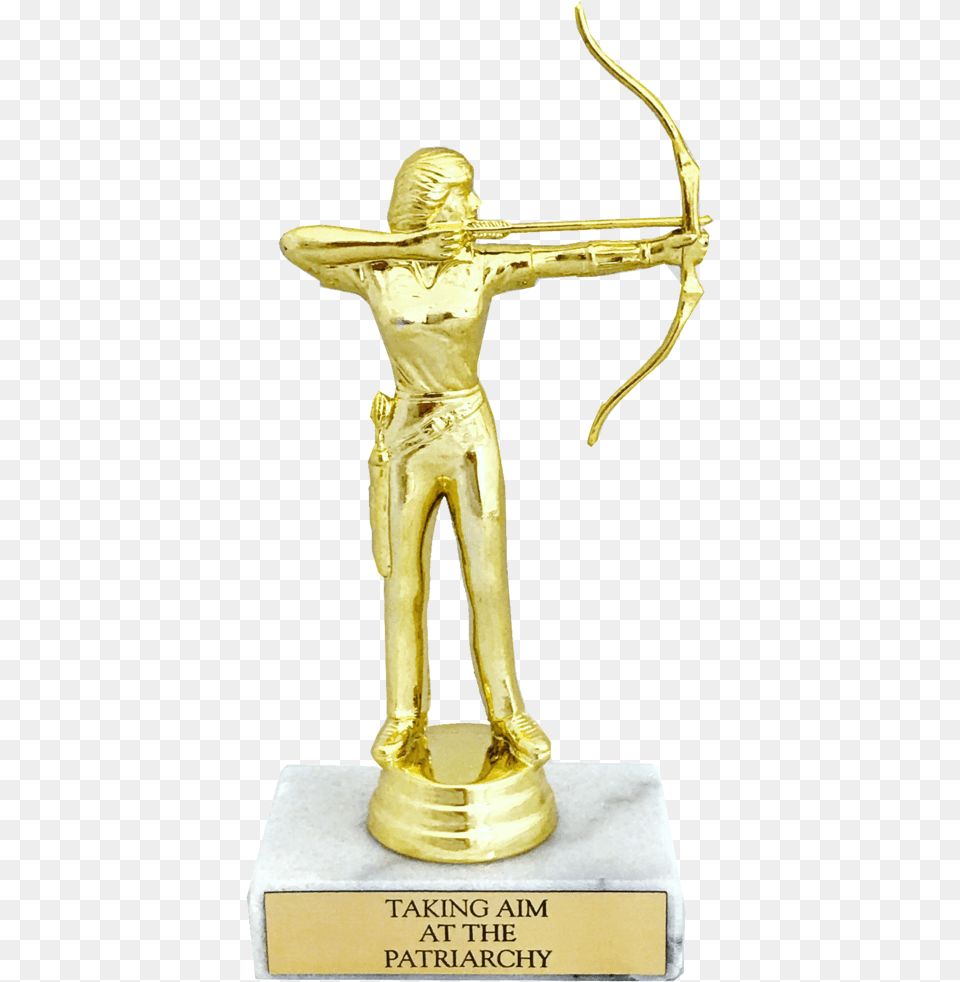 Taking Aim At The Patriarchy Trophy With Real Italian Feminist Award, Person, Head Png Image
