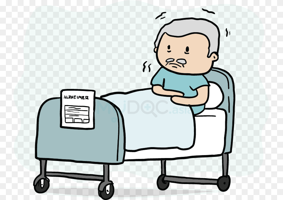 Taking Care Of Alzheimer Patient In Hospital Bed Clipart Cartoon, Home Decor, Cushion, Architecture, Building Free Png