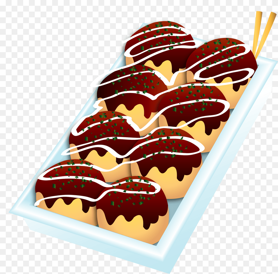 Takoyaki Food Clipart, Cream, Dessert, Icing, Sweets Free Png Download