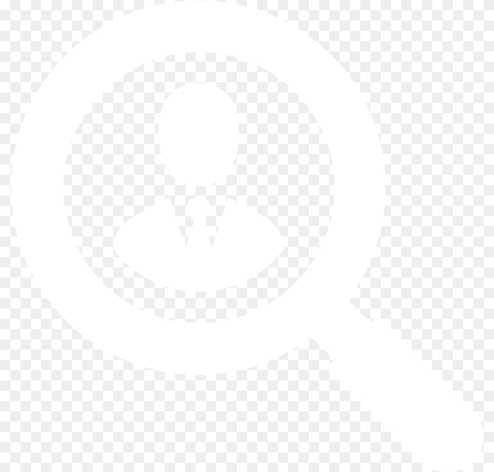 Talent Icon White, Magnifying, Stencil Free Png