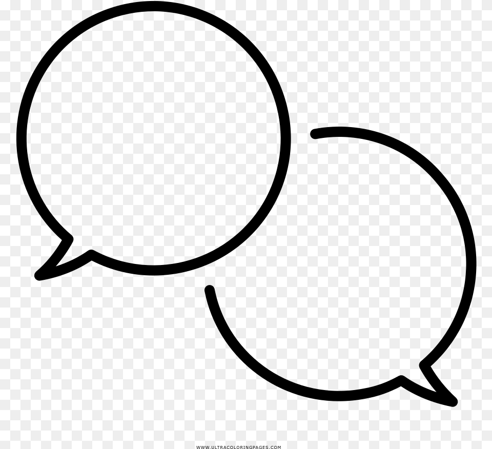 Talk Bubble Coloring Page, Gray Free Transparent Png