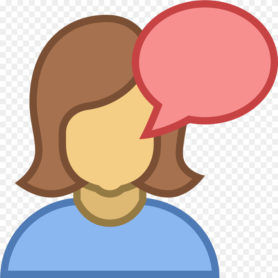 Talk Female Icon Female Talking Icon, Balloon, Baby, Person Free Transparent Png