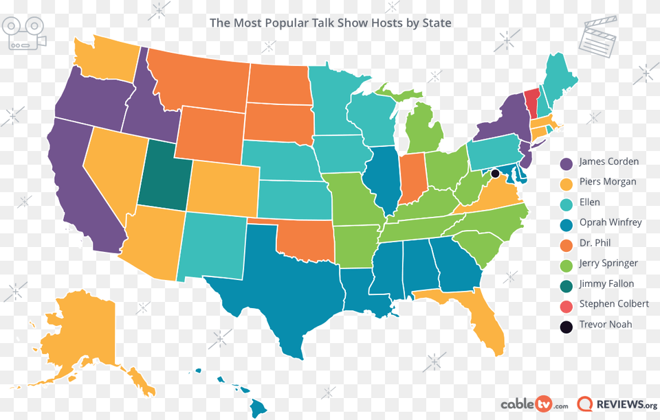 Talk Show Host Map United States North And South, Chart, Plot, Atlas, Diagram Png