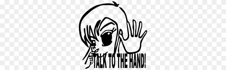 Talk To The Hand Vinyl Lettering Sticker, Stencil, Person, Book, Comics Png Image