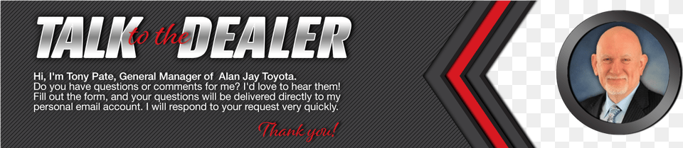 Talk To Tony Pate General Manager At Alan Jay Toyota Alan Jay Toyota, Adult, Person, Man, Male Free Png Download