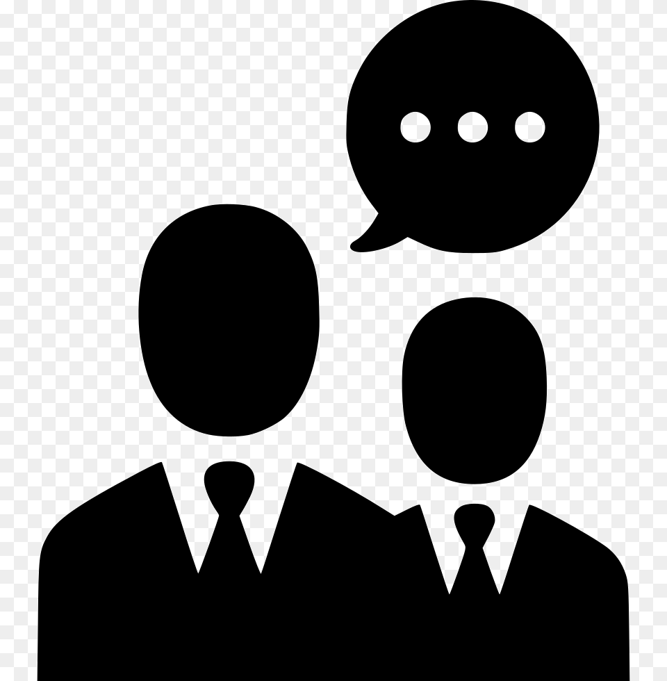 Talk Users Men Negotiations Talking Meeting Two People Talking Icon, Silhouette, Stencil, Person, Crowd Free Png Download